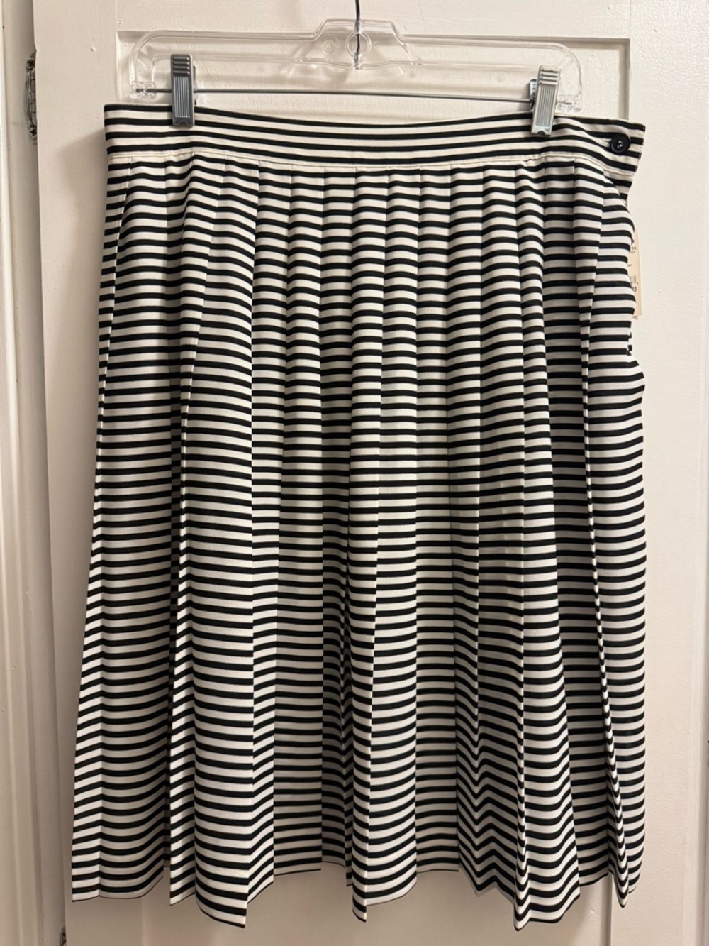 Vintage Liz Claiborne Collection Circle Skirt Black/White striped women's midi
